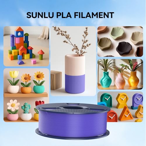 Image of SUNLU PLA 3D Printer Filament PLA Filament 1.75mm, Neatly Wound 3D Printing Filament 1.75mm, Dimensional Accuracy + /- 0.02 mm, Fit Most FDM 3D Printers, 1kg Spool (2.2lbs), Wood Color