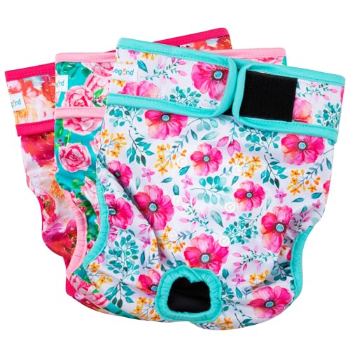Image of Paw Legend Washable Reusable Female Dog Period Diapers for Heat Doggie Puppy Diapers for Female Dogs (3 Pack, X-Small)