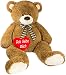 Brubaker Orsacchiotto gigante XXL, 150 cm, marrone con un cuore di peluche "Ich Liebe Dich"