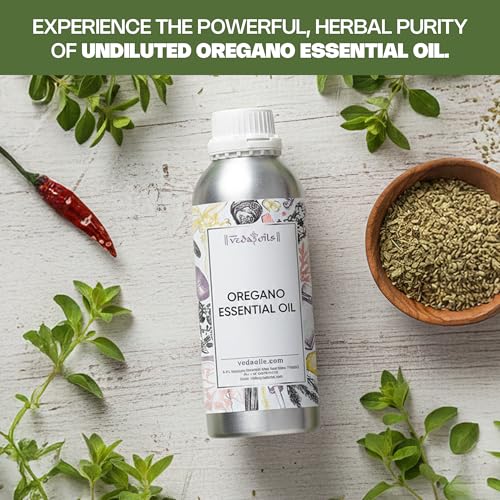 Image of VedaOils Oregano Essential Oil 100ml | 100% Pure, Natural & Undiluted Oregano Oil for Skin & Hair Care | Helps Reduce Itchiness & Redness | Ideal for Aromatherapy & Wellness