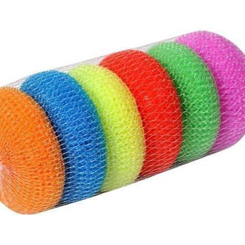 Red Crush Nylon Scrub Pads Non Stick Cookware Utensils Juna for Dish Wash Cleaning Non Stick Plastic Round Scrubber for Kitchen Bartan, Large, Assorted Colours, Pack of 6 (B07M8LV94P) Amazon Price History, Amazon Price Tracker