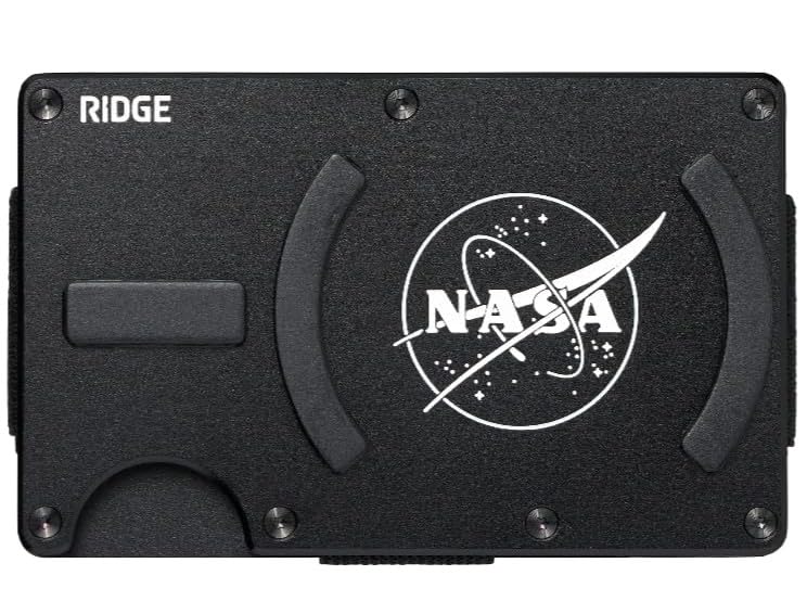 Image of Ridge Wallets for Men Compatible with Magsafe - Slim Minimalist Compact Wallet and Card Holder, RFID Protected Front Pocket Wallets for Men with Integrated Cash Strap (Nasa Nebula)