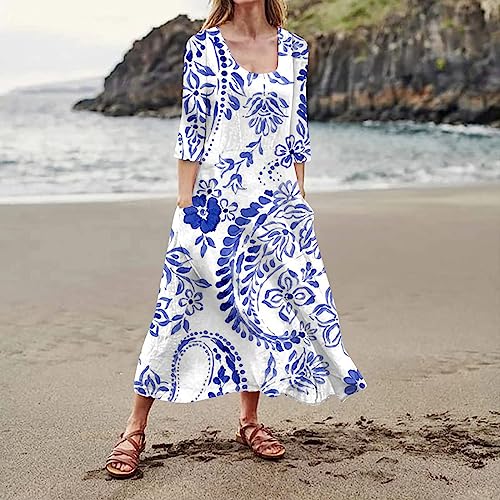 HXHYQKP-34-Length-Sleeve-Plus-Size-Dresses-for-Curvy-Fall-Dresses-for-Women-2024-Cotton-Linen-Dress-Pocket-Dress