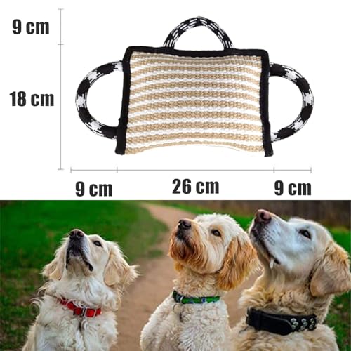 bangminda Beißkissen für Hunde mit 3 Griffen Hundebisskissen Hundetraining Zerrspielzeug für Hunde Interaktives Spielen Hundebisskissen-Spielzeug für Hunde Tauziehen K9 IPO Interaktives (Schwarz)