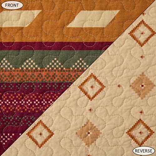 Image of Paseo Road Solace 2 Piece Twin Aztec Western Bedding Reversible Quilt Set