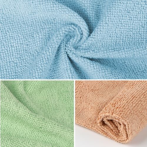Image of Orighty Washcloths Bulk, 50 Pack Highly Absorbent & Soft Feel Microfiber Face Towels, Multi-Purpose Wash Cloths & Hand Towels for Bathroom, Hotel, Spa, and Gym, 12x12 Inch, Multicolor