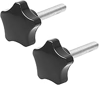 Vista 12 de Pomo de estrella de rosca M8 x 1.575 in, 4 unidades, mango de sujeción hexagonal de plástico, tornillo de apriete manual para reemplazo de base