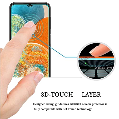 Beukei (3 Pack) Compatible For Samsung Galaxy A23 5G / Galaxy A23 Screen Protector Tempered Glass,Touch Sensitive,Case Friendly, 9H Hardness #TOP1