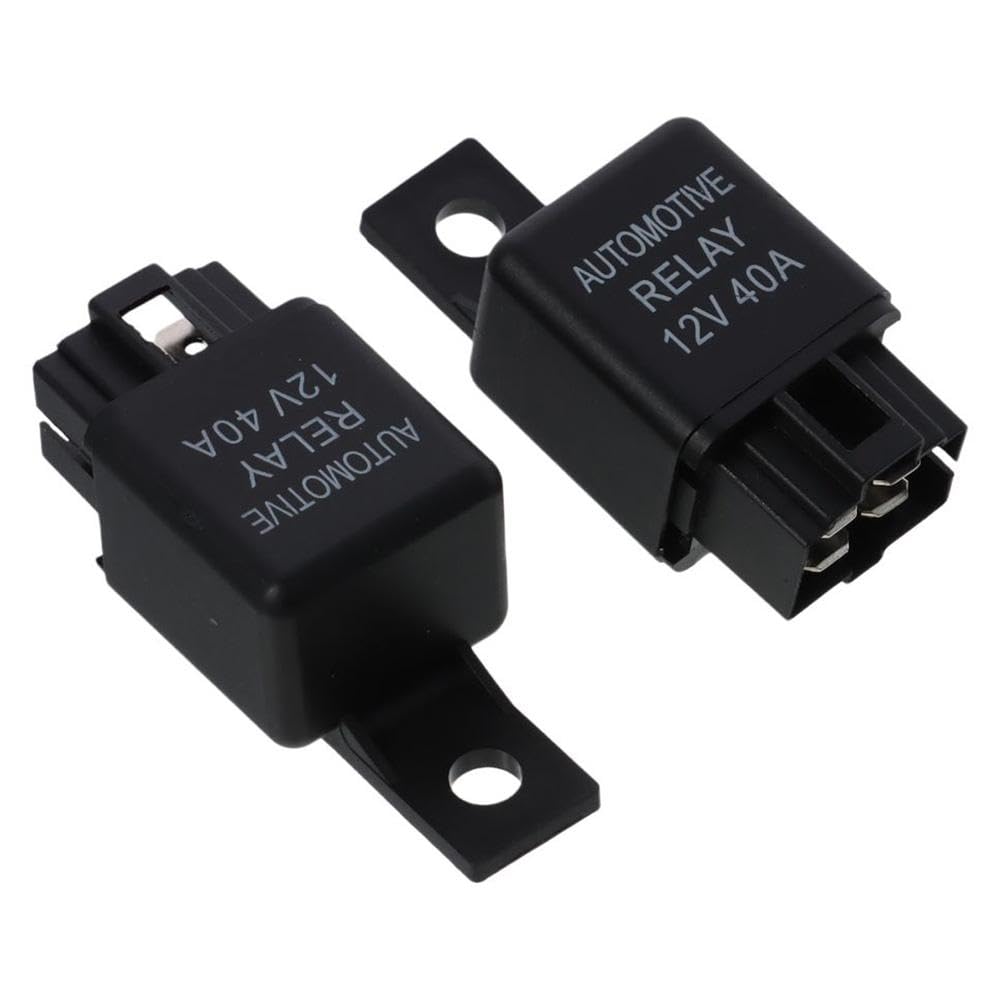 BYOBYO 2 Pcs 12V40A Universal Car Relay Kit Black Automotive Relay Replacement Car Assessories Parts for Car Vehicle