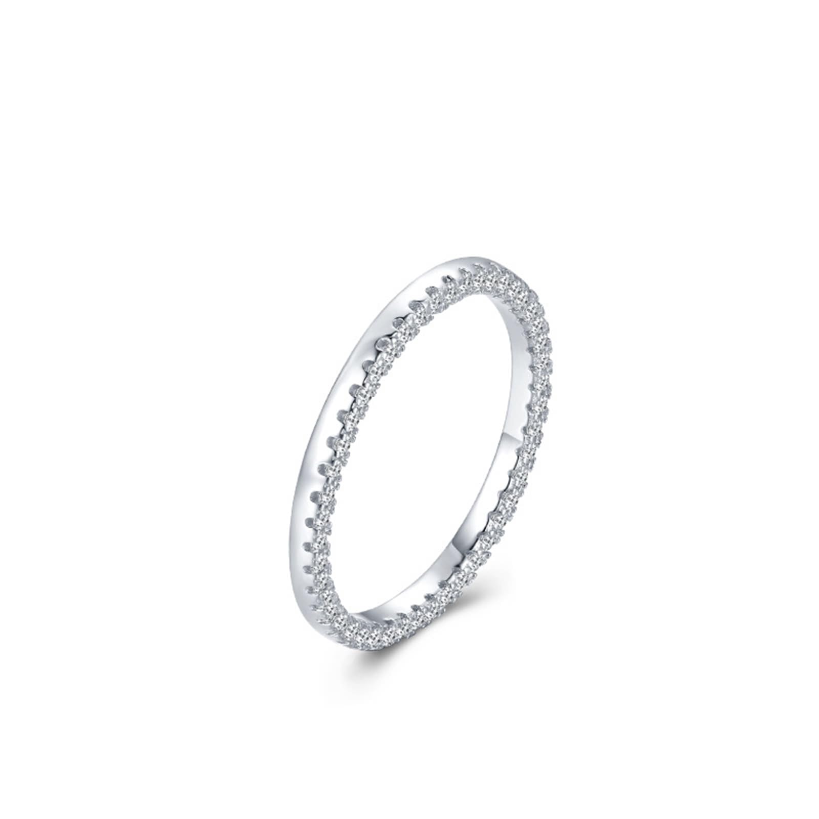 KnSam Anillo solitario de oro blanco de 9 K/14 K/18 K, joyas de oro auténtico, anillo apilable clásico con moissanita, anillos de pareja de oro blanco Au 375/585/750, talla 47-65