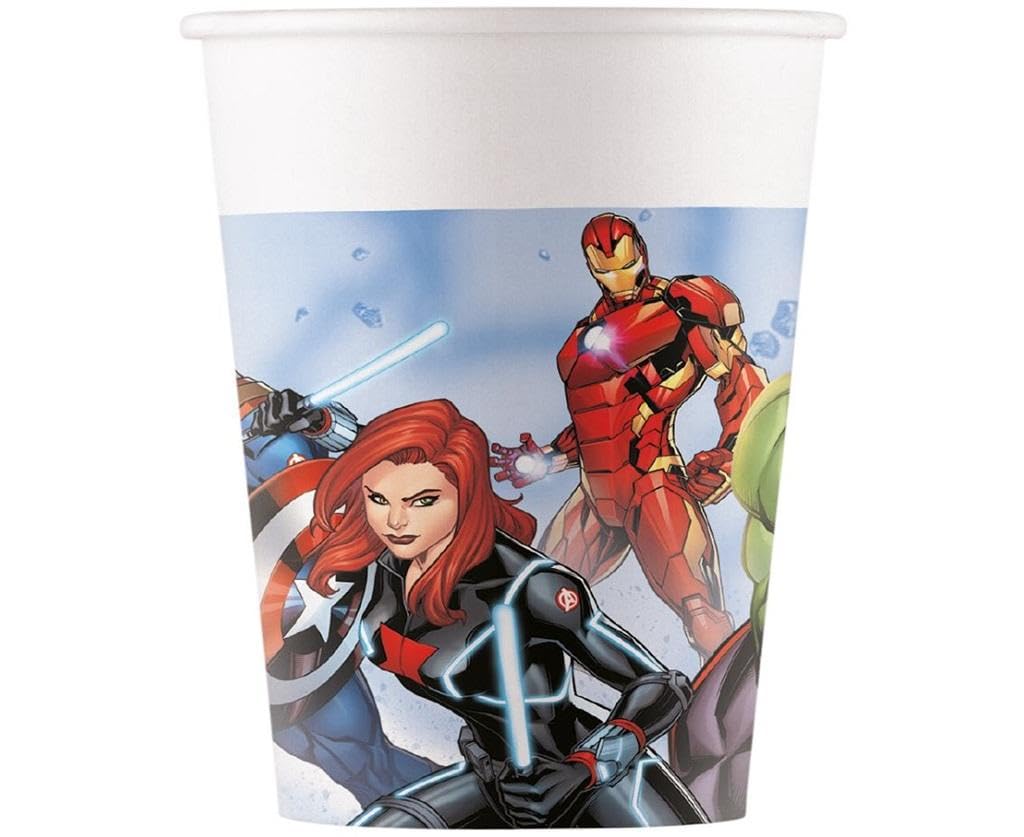 Procos - Paper Cups FSC Marvel Avengers Infinity Stones (200 ml), 8 Pieces, Multicolor, 93872