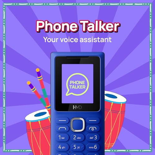 Image of HMD 101 Keypad Mobile Phone | Dual SIM, Long Lasting Battery, Durable Design, English Phone Talker, Wireless FM Radio, MP3 Player, MicroSD, 1-Year Replacement Guarantee | Blue