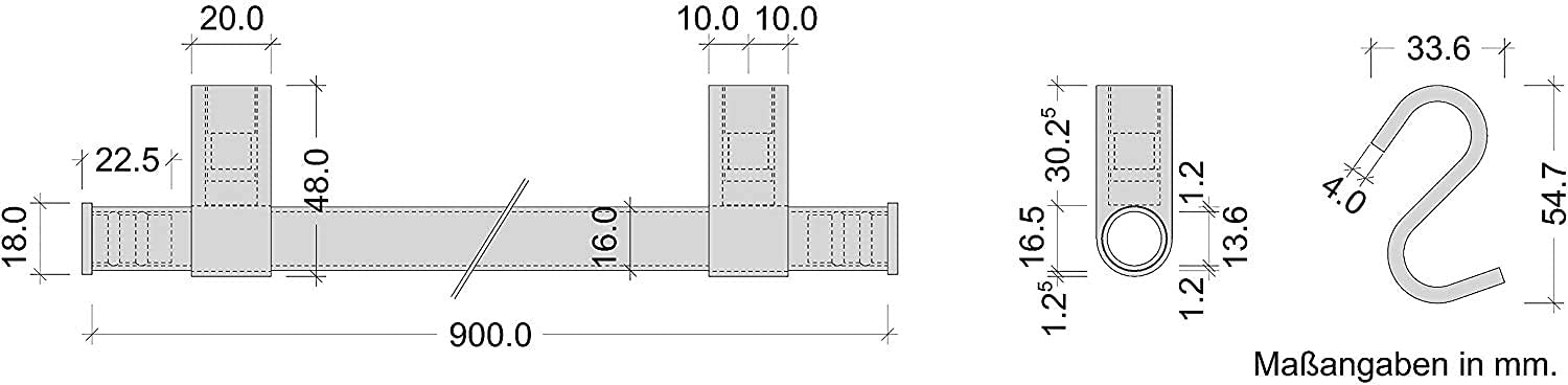Sistema Ringhiera Cucina Gedotec - Barra Portattutto 1200mm Nero Opaco Con 5 Ganci A S | Per Pentole E Utensili - Foto 9