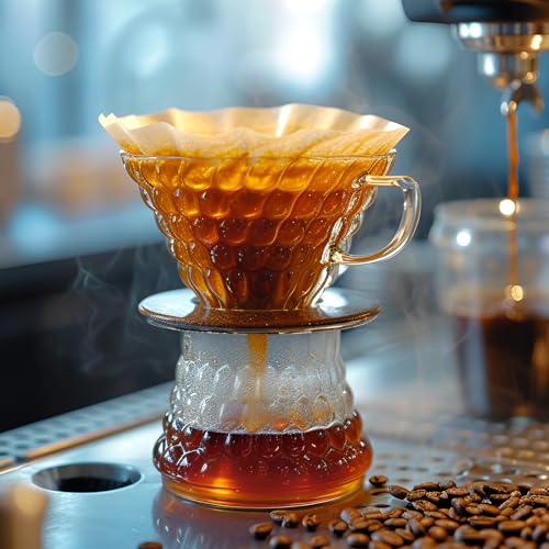 Image of Pack of 200 Paper Coffee Filters Size 2, V-shaped Coffee Filter Paper, Filter Paper Size 2, Filter 02 Coffee Paper Filter, Cone Paper Coffee Filter for Coffee Machines, Filter Cups 2-4 Cups