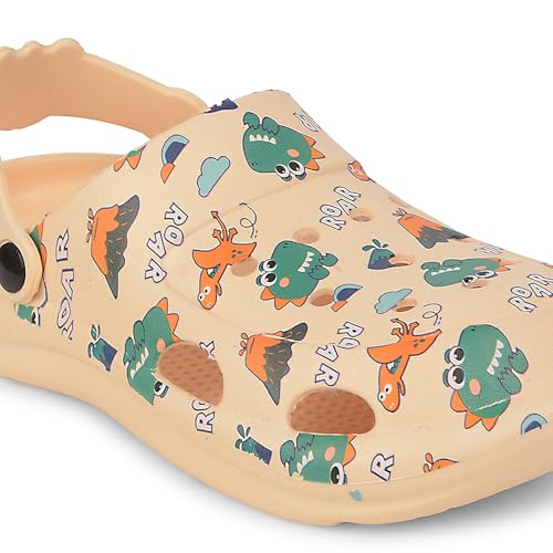 Image of Liberty Lucy&Luke ALEX-K2E Kids Clogs for Boys & Girls | Lightweight Slip-On Clogs - Beige & White | Durable & Soft EVA Sole | Comfortable & Breathable Sandals for Walking, Beach & Every Day Wear