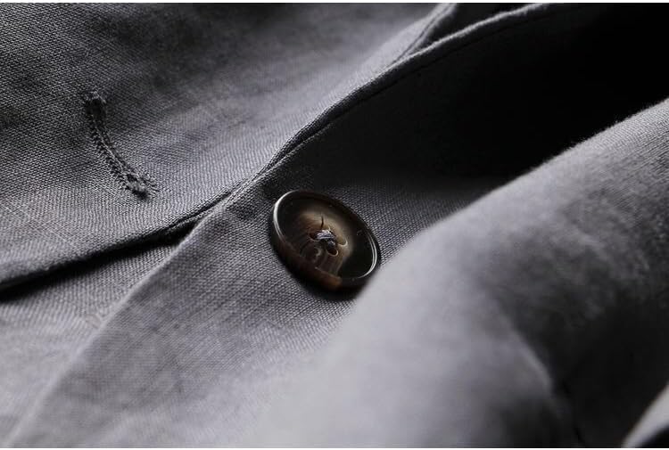 Kinghua Women's Casual One Button Linen Blazer Jackets Lapel 3/4 Sleeve Suit Blazer