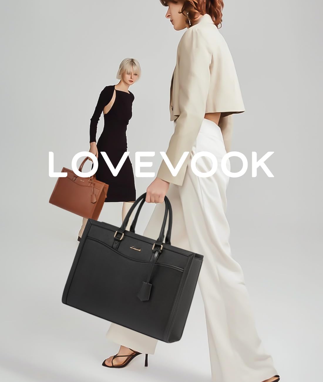 LOVEVOOK Borsa tote per laptop da donna, borsa da lavoro per ufficio adatta per laptop da 15,6 pollici, borsa per insegnanti di grande capacità