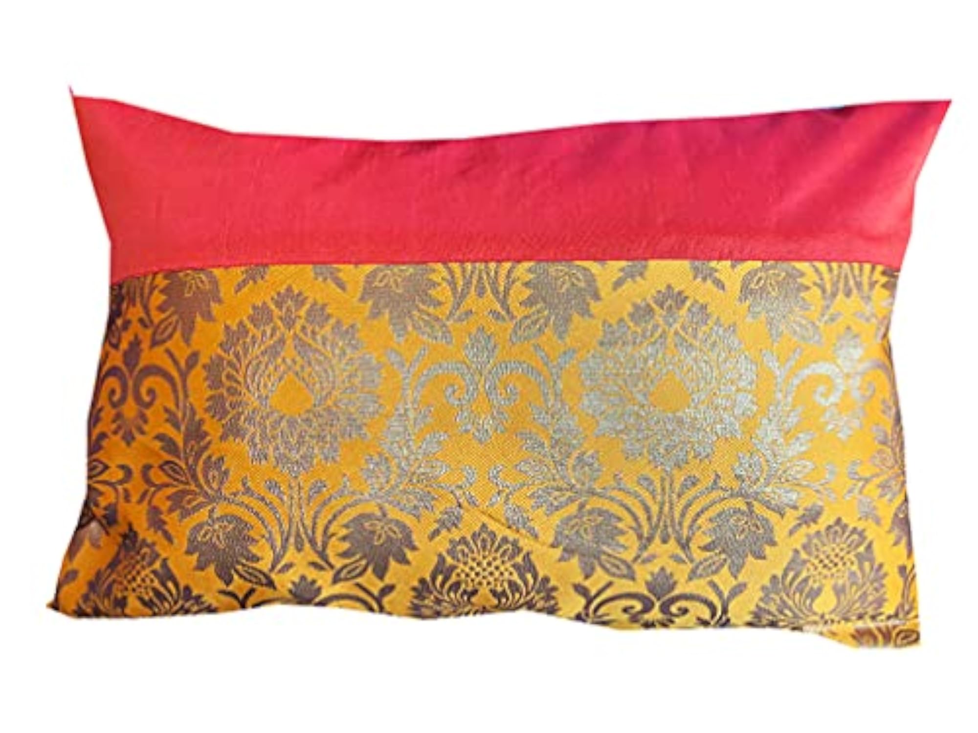 Dopian Silk Multicolour Throw Pillow Covers Set of 2