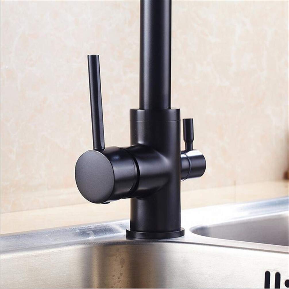 Küchenarmatur Mischbatterie, massive Messingkonstruktion, Doppelauslauf-Design mit Trinkwasserfilter, Tri-Flow-Funktion für effiziente Filtration