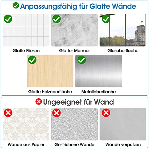 Vehepeay Selbstklebende Groß Haken 8 Stück(Max 20kg), Selbstklebend Haken für Bad, Küche und Wohnzimmer, 304 Rostfreie Stähle Selbstklebende Wandhaken, Starke Klebehaken für große Gegenstände