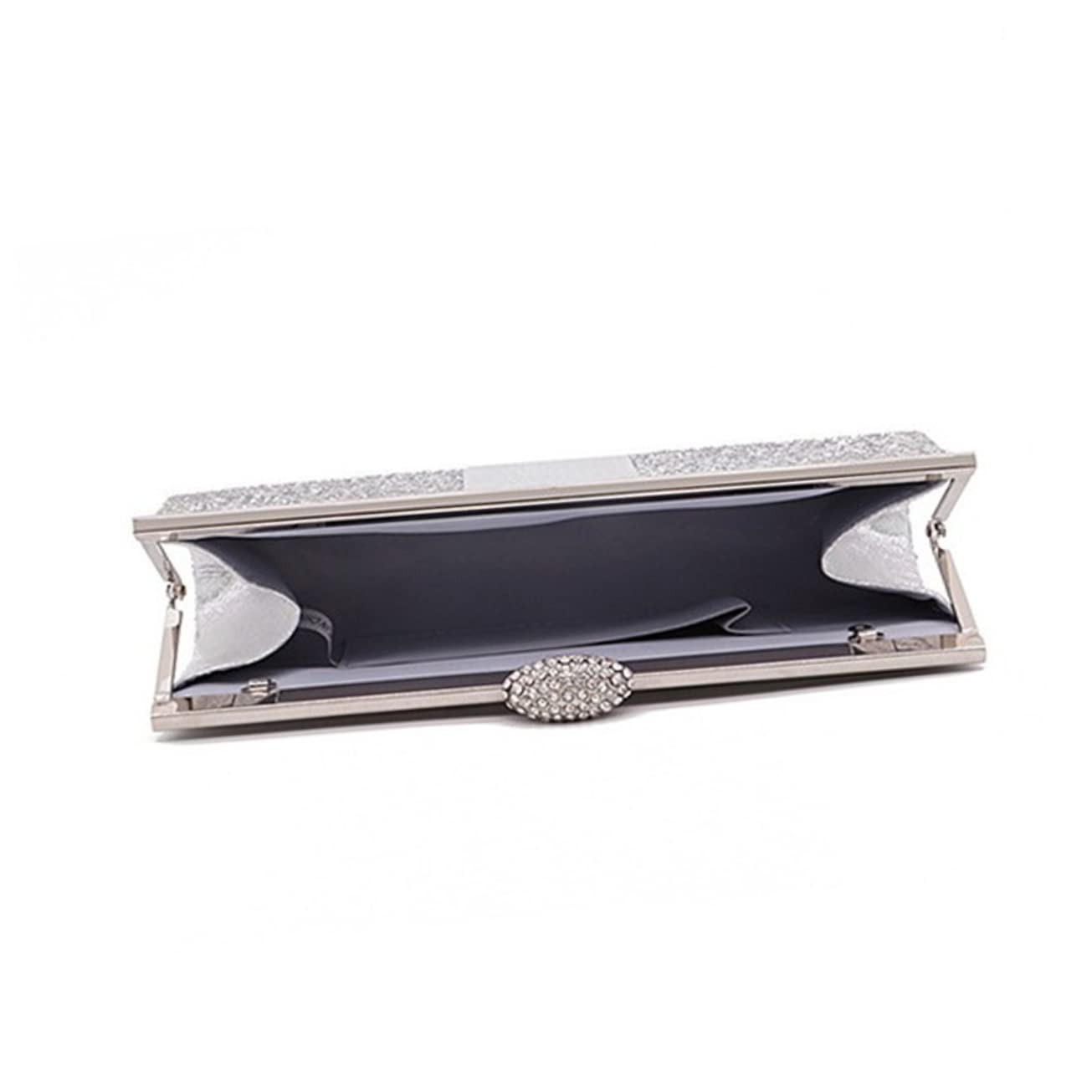 SHERCHPRY Embrague Cena Cadena De Cuero Sintético Moda Plata Brillo Boda Embrague Para Bolso Bolso Noche Noche 2 Piezas