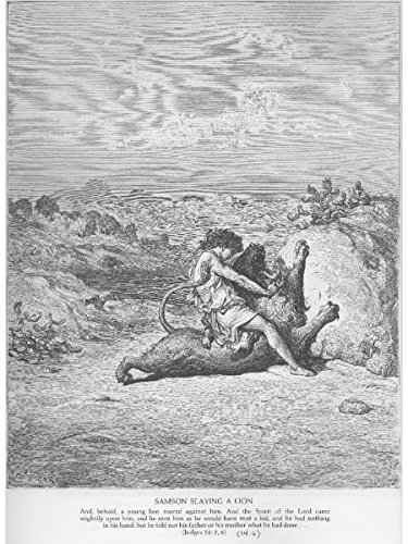 Samson Slays a Lion by Gustave Dore