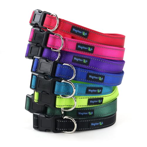 Collar reflectante para perros con hebilla ajustable S verde neón miniatura 7