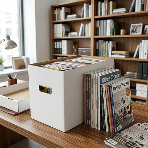 Boîte rangement carton blanc Max Pro pour protéger vos revues de la poussière - 2