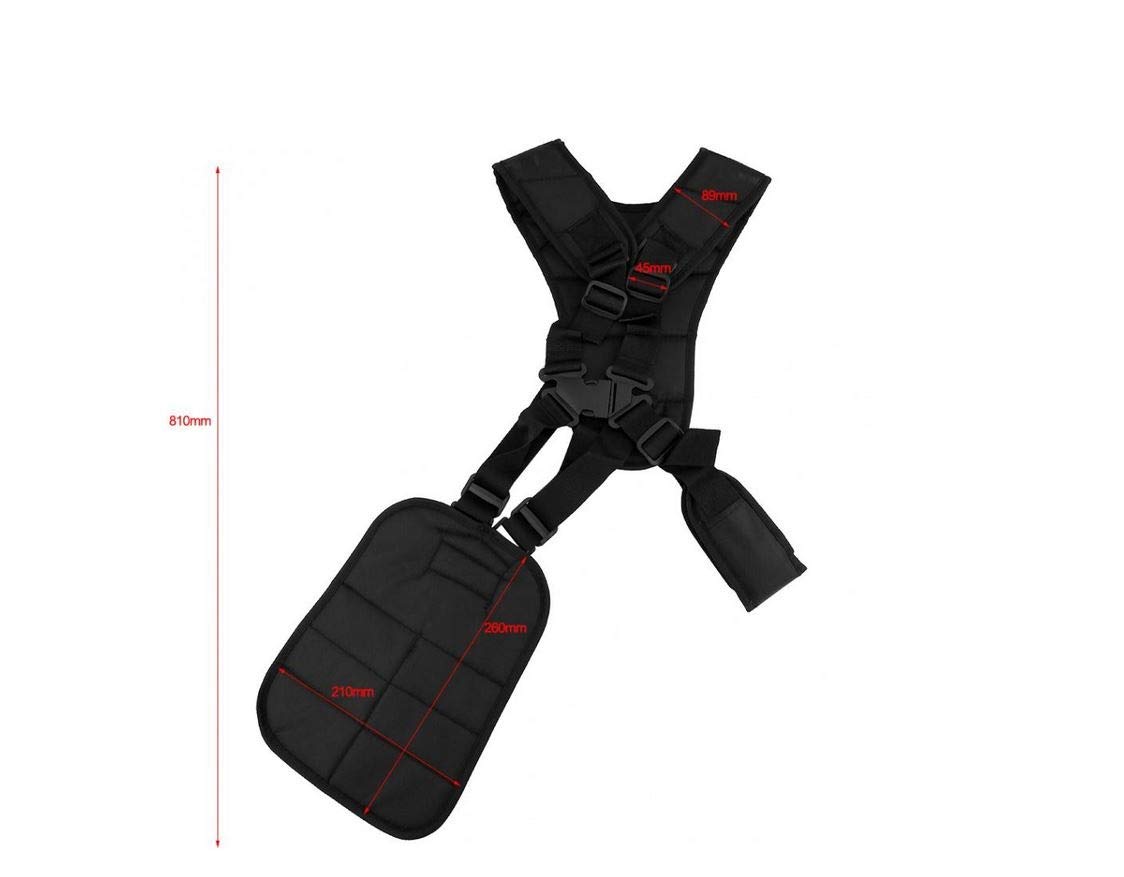 Trimmer Shoulder Strap Mower Trimmer Harness Strap Double Shoulder Adjuestable Brush Cutter Trimmer Shoulder Harness Strap (Black)