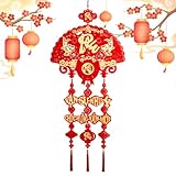 Colgantes del Festival de Primavera Asiático - con Motivos Vietnamitas - en Rojo y Dorado para Fin de Año - para Reuniones Familiares En Salón Oficina Cocina