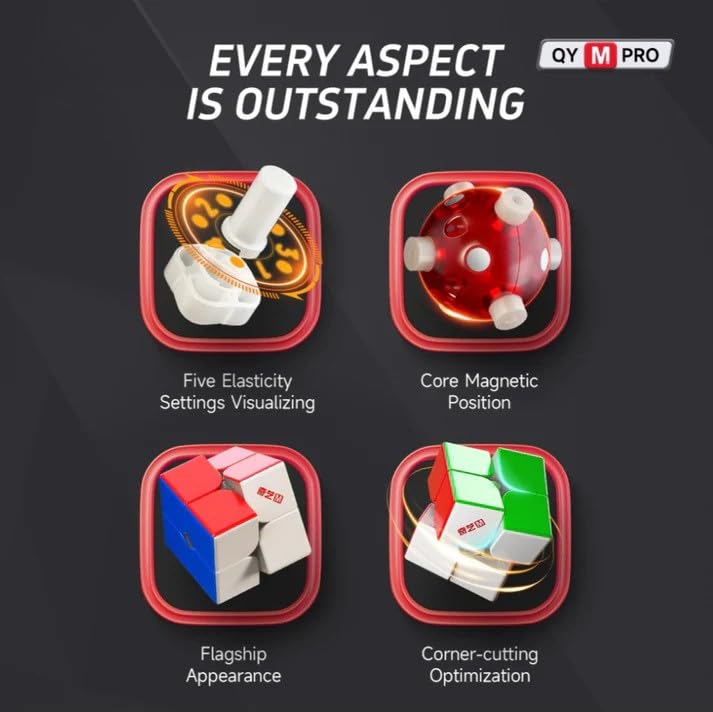 Image of QiYi M Pro 2x2 (Core Magnetic) Speed Cube - Stickerless Ball-Core Magnetic 2x2 Puzzle with Dual Adjustment System, Smooth & Stable Turning for Speedcubers & Beginners