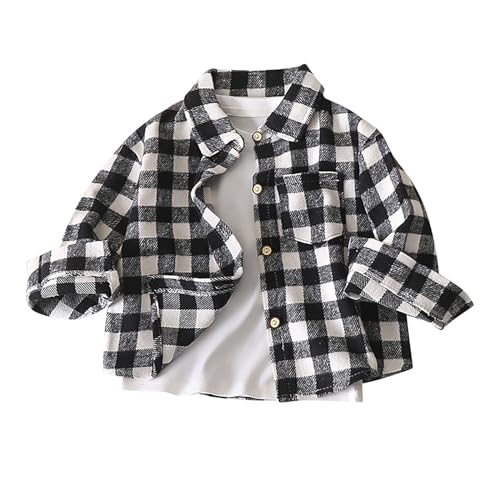 Geschenke Teenager Langarm-Flanellhemd mit Karomuster für Jungen...