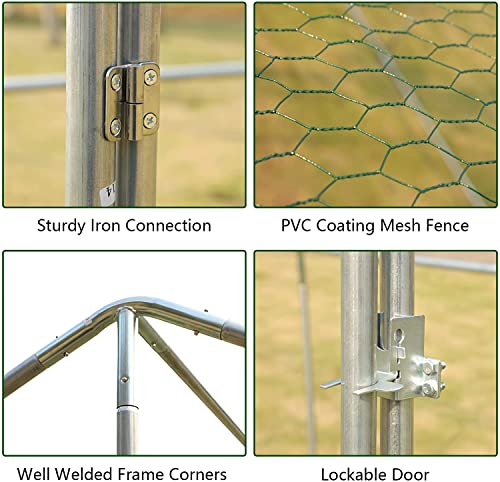 Grepatio Chicken Coop,Large Metal Chicken Run Cage,Chicken Kennel Outdoor Duck House with Waterproof and Anti… - Image 4