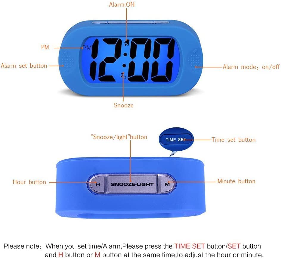 Sveglia digitale intelligente da comodino, orologio da tavolo USB da viaggio a LED rosso con data 12/24 ore, temperatura, snooze, nero | Leroy Merlin