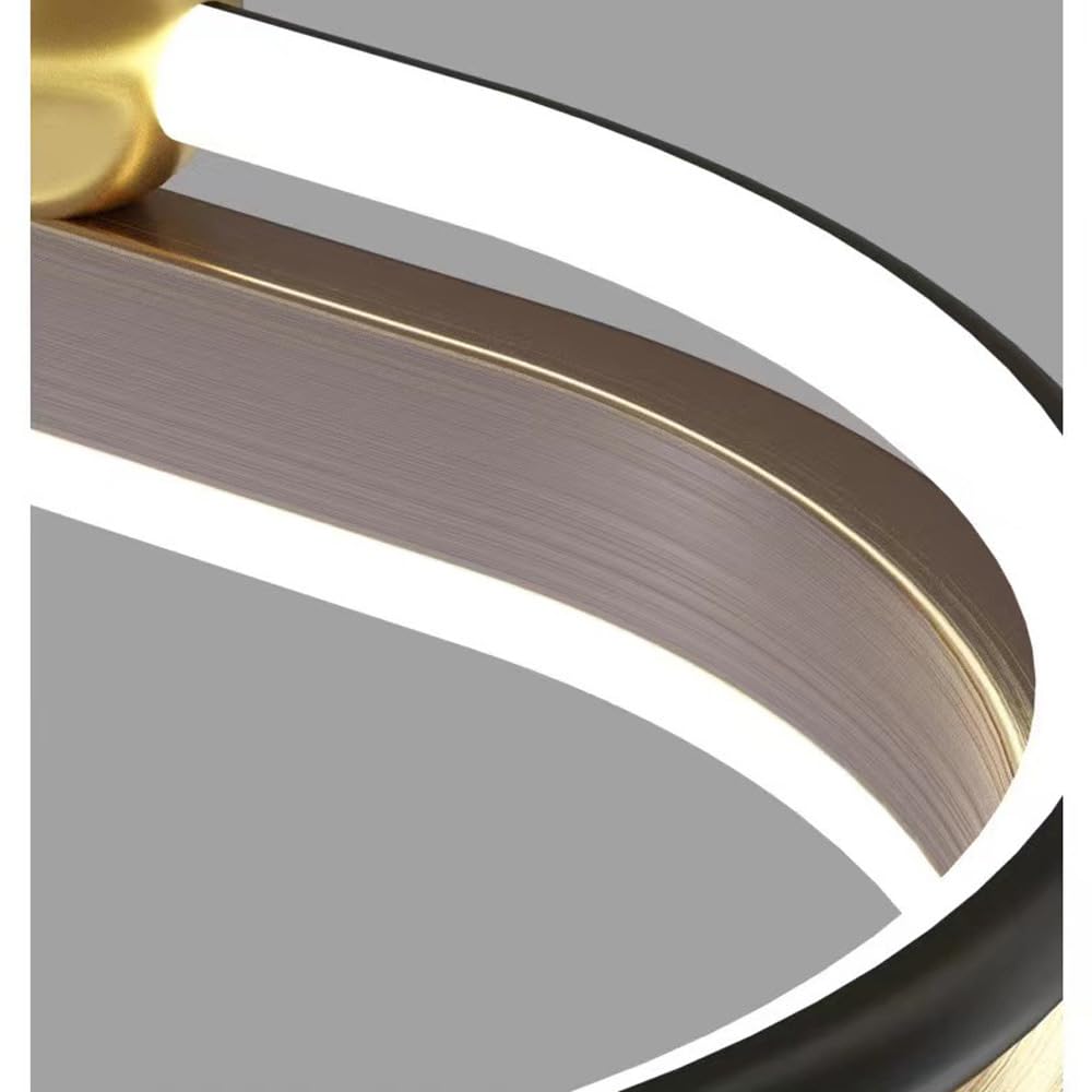 Lampadario rettangolare ad anello a LED per tavolo da pranzo Lampadario circolare di metà secolo 3000K Lampada a sospensione lineare in acrilico nero oro bronzo per isola cucina Soggiorno Hotel Foyer