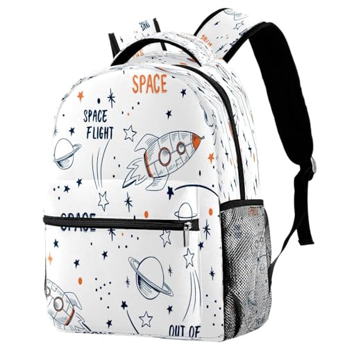 Sac de voyage décontracté aux finitions soignées motif planète et fusée