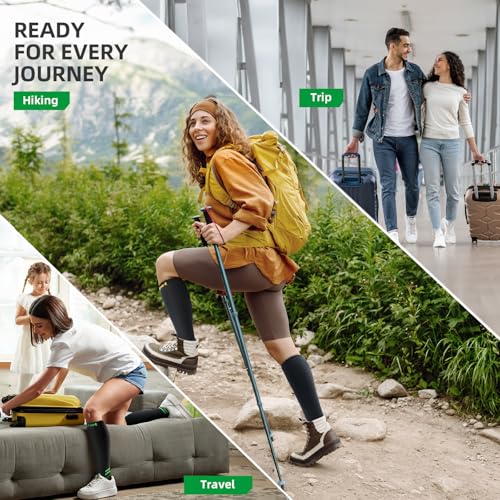 Image of Medical Compression Socks for Men & Women, 3 Pairs 20-30mmHg Knee High Graduated Compression Stockings for Circulation, Swelling, Varicose Veins, Flying, Travel, Nurses, Running, Pregnancy