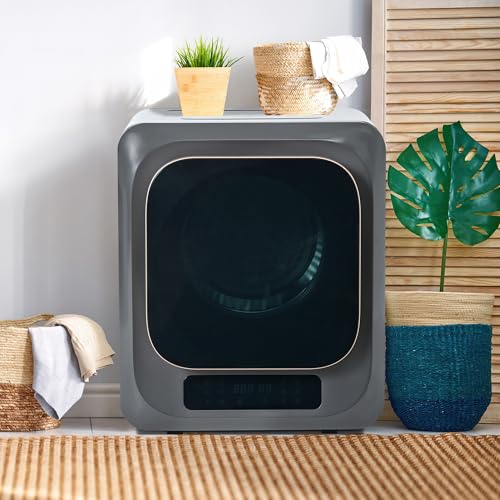 Merax Secadora de ropa de 3 kg a 4 kg de escape 850 W, acero inoxidable, secadora con 6 programas y 6 funciones, filtración múltiple, esterilización UV, protección contra sobrecalentamiento, montaje