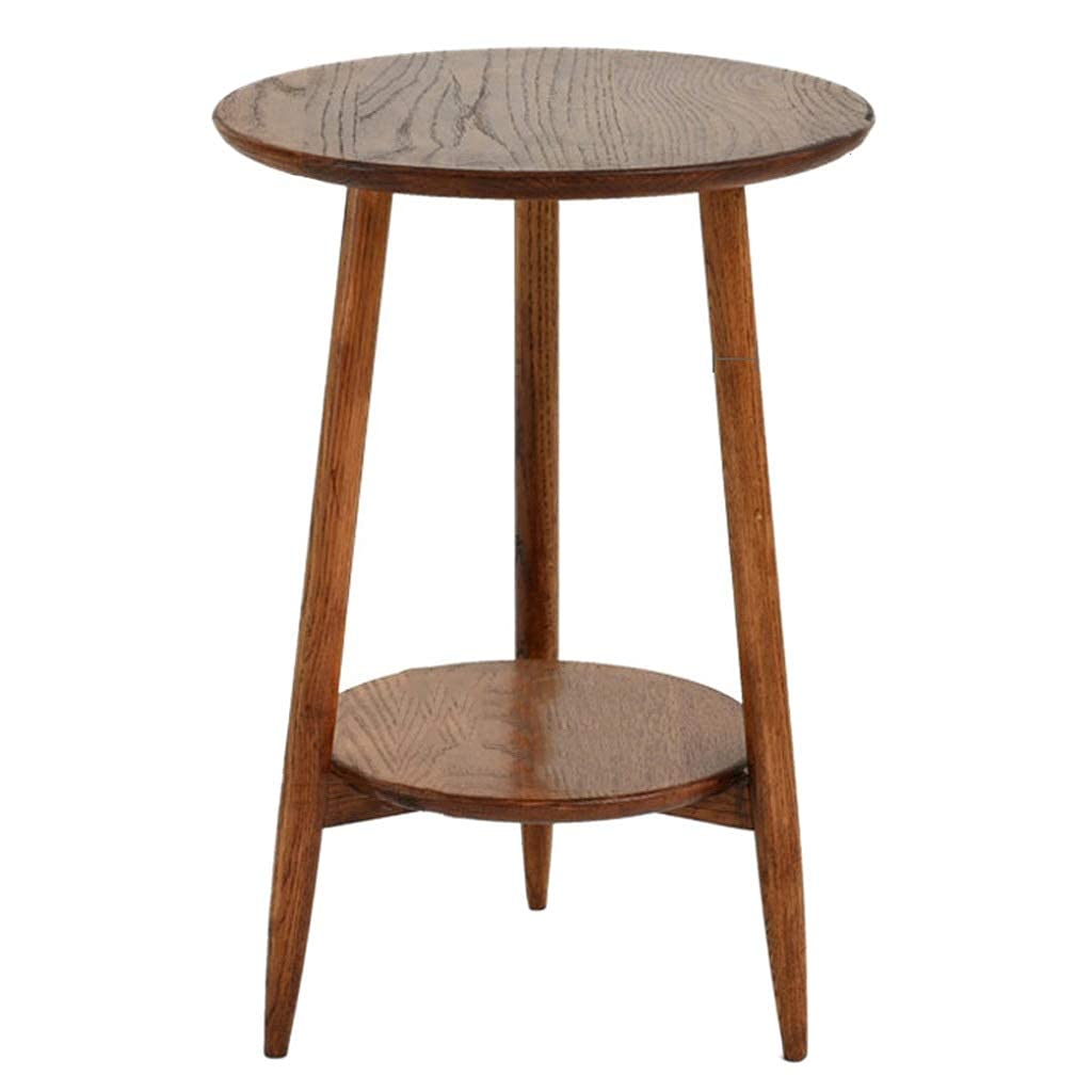 Table de chevet en bois mini bout de canapé rond pour optimiser les petits salons