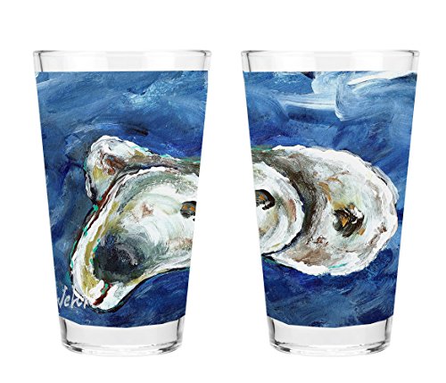 Caroline's Treasures MW1177PINT Oysters 16 ounce Mixing Glass Pint Glass for Beer, Margaritas, Sodas and More, Restaurant Quality Glassware