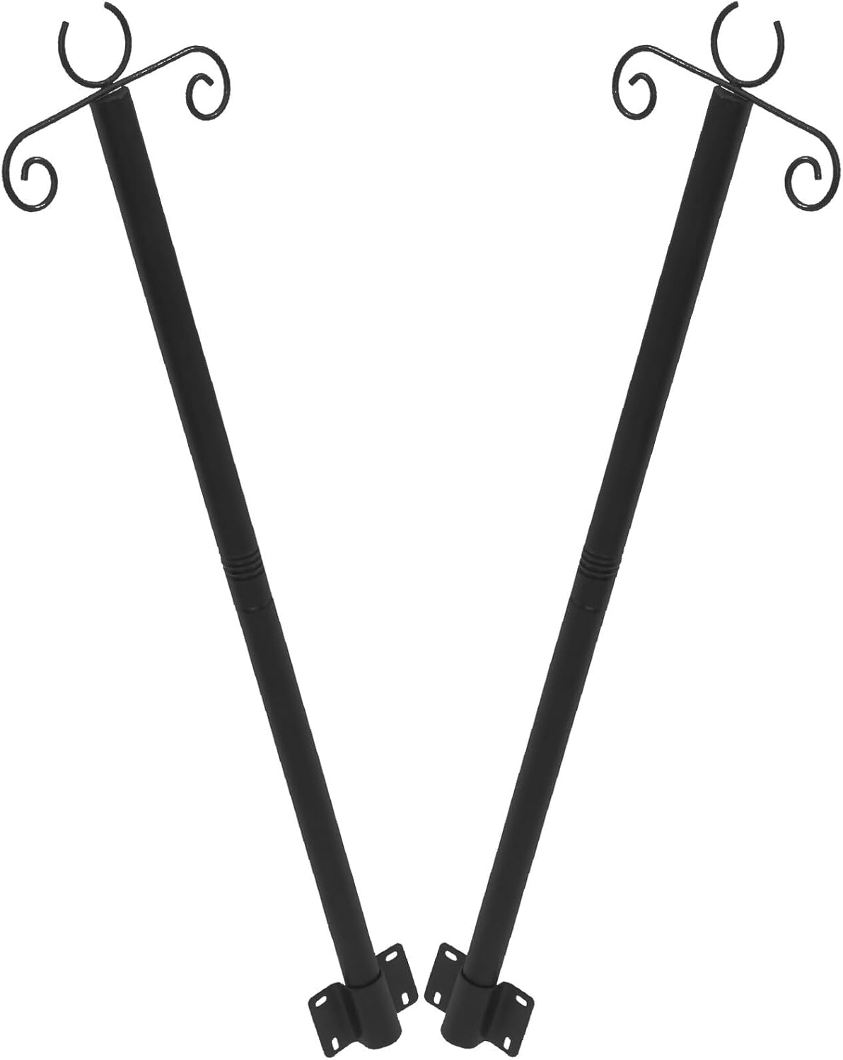 2pcs Outdoor String Light Poles Metal Hanging Light Pole Stand 80cm Heavy Duty Support for Patio Garden Bird Feeder Hanger