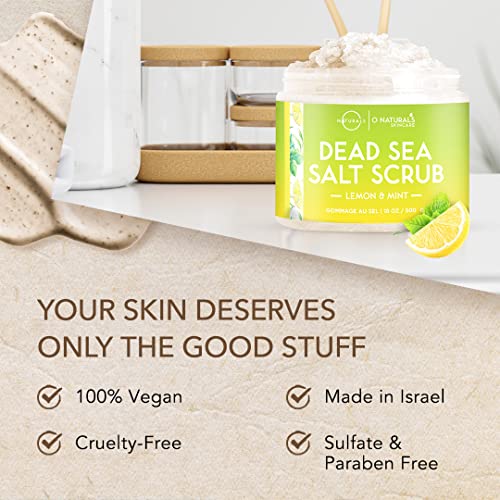 O Naturals 133 Exfoliating Lemon Oil Dead Sea Salt Deep-Cleansing Face & Body Scrub. Anti-Cellulite Tones Helps Oily Skin thumb #4