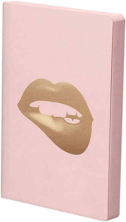 Nuuna Graphic L"Glossy Lips" Jeans Label Material Notebook - Rose/Grey