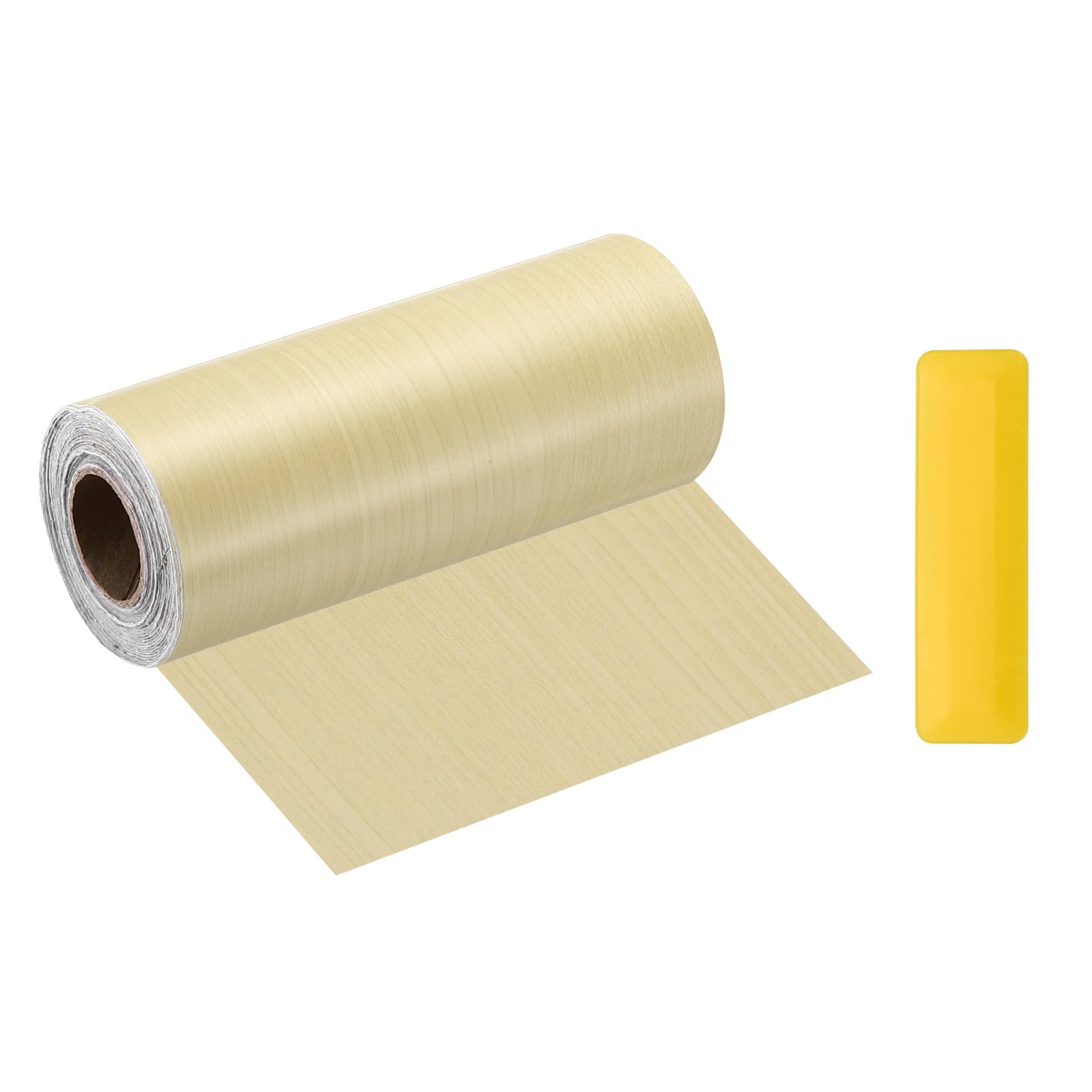 sourcing map Wood Grain Repair Tape with Scraper 15cm x 10m, Yellow Fir