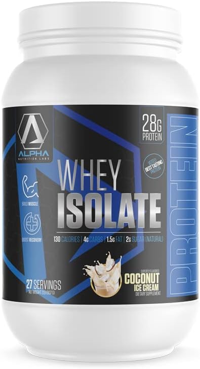 Alpha Nutrition Labs Whey Isolate Protein Powder, 28G of Protein