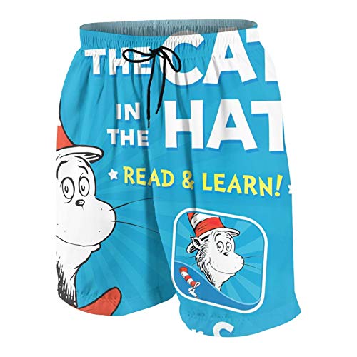 The Cat in The Hat Toddler Boys Swim Trunks Quick Dry Beach Board Shorts Bathing Suit Swimsuit Boy with Mesh Lining