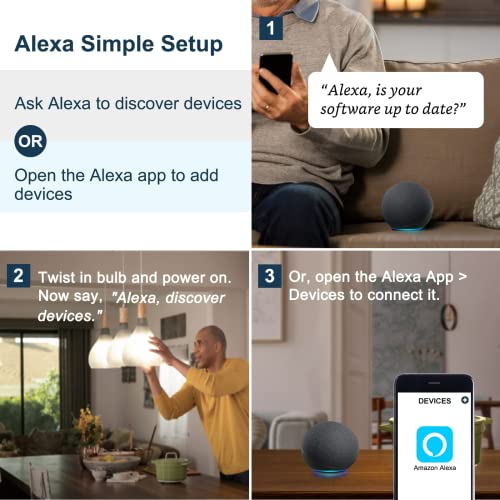 Sengled Alexa Smart Flood Light Bulbs, Bluetooth Mesh Br30 Smart Bulbs That Work With Alexa Only, 65 Watt Equivalent Full Color And Tunable White 650 Lm, E26 Base Recessed, No Hub Required, 4 Pack #TOP7