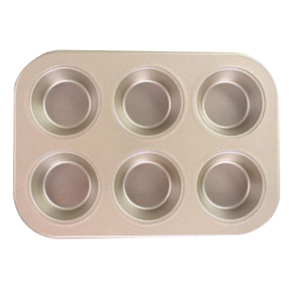 Nonstick Donut Pan, 6-Well, Bakeware Aluminized Steel Donut Pan, Baking Molds, Baking Pans(Champagne-shyle01)