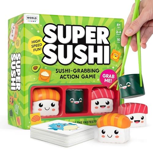 Super Sushi – Fun Family Board Game – Hilarious Matching Card Games for Kids, Teens & Adults – Quick Reflex Fun for Family Nights, Travel & Parties – Kids 8-12 Gift – Jeux de Société & Cadeau