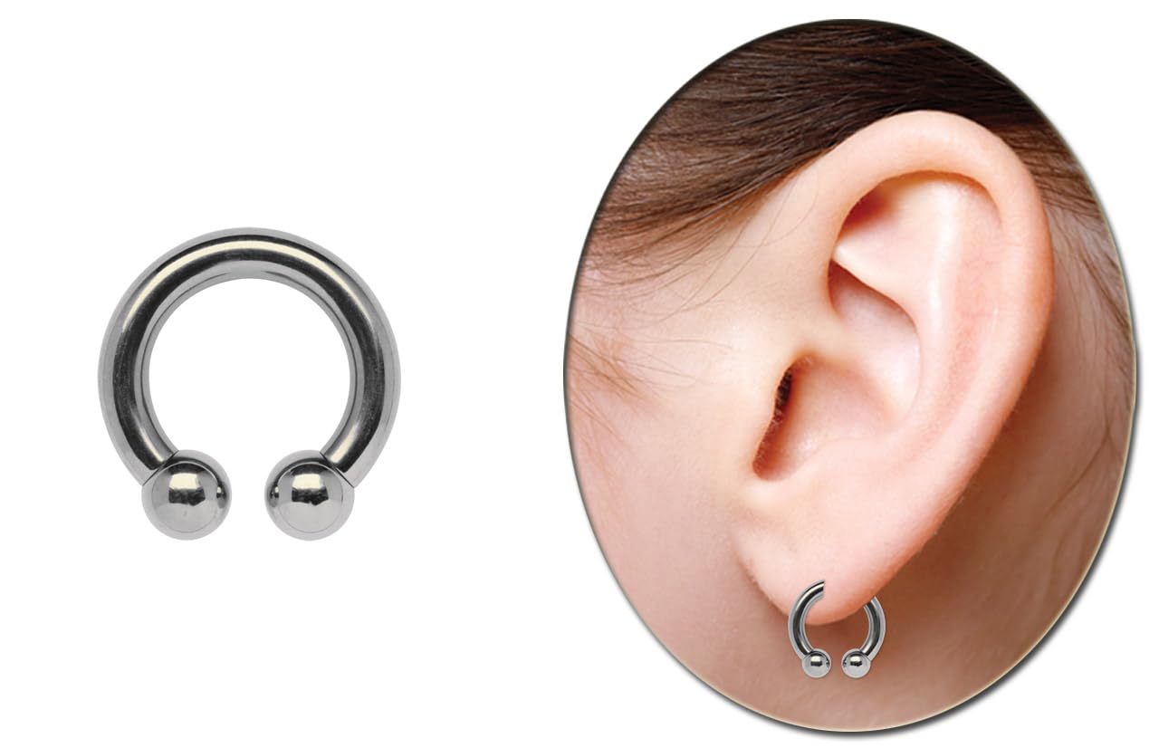Intimpiercing Titan Piercing Gewindering, Circular Barbell CBR in 6,0 mm + 10 mm Kugeln